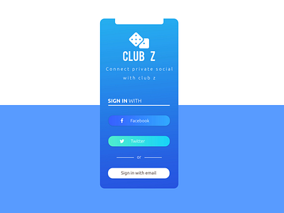 Club Z Social Application photoshop psd uiux