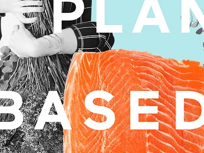 Plant Based monochrome pastel type