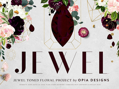 JEWEL - Deep Floral Project background blush blush florals burgundy floral deep floral project design development diamond floral floral illustration floral project flowers gold graphic design illustration illustrations vector velvet watercolor website