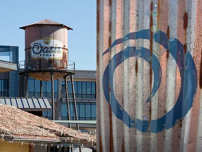 Oasis Texas brand applications branding design environmental design icon illustration lettering logo signage type typography