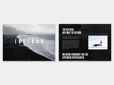 Tourist landing page - Exploration clean exploration iceland landing landing page layout minimalism tourist travel typogaphy