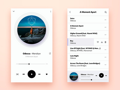 Music Player app clean exploration music app white