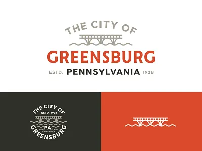 Greensburg Branding badge badge logo branding color icon mono line simple type