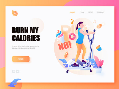 Burn my calories. colours home illustration page web website