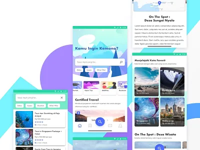 Travel App Exploration adventure design food homepage icon app illustration journey landing page landscape list view mountain travel app tree ui vector