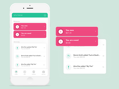 Splitwise Redesign Concept app design design inspiration mobile app design ui ui concept ui design ui exploration ux visual design