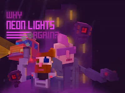 Cyberpunk Game Art art city cyber punk cyberpunk design futuristic game game art gamedev gun illustration indie dev minimalistic neon pixel art punk retro robot scifi voxel