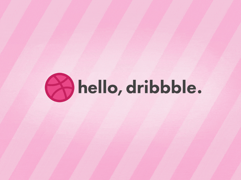 hello, dribbble. daily debut dribbble logo gif loop motion design motiongraphics