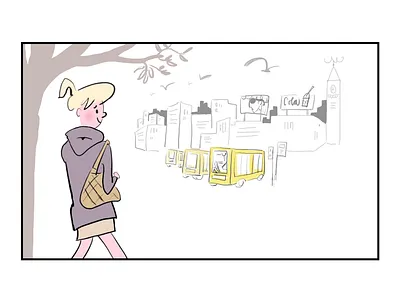 Commute article bookillustration comics illustration. magazine