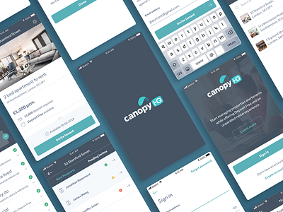 Canopy HQ Tiled Screens app brand identity brand strategy branding design design inspiration design thinking digital digital design dustproof estate agents inspiration lettings agents mobile product product design property ui ux web