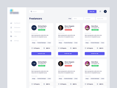 Find Freelancer Gig cards dashboard filter find freelancer jobs listing listing page search sidebar