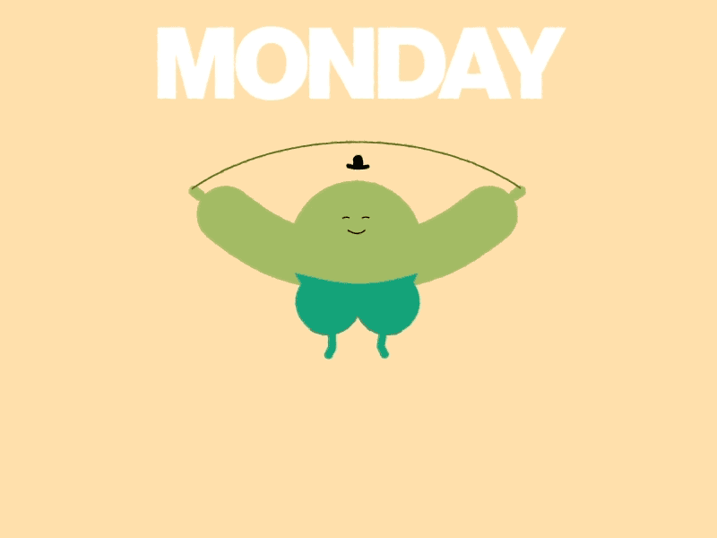 Monday 2d 2danimation adobe aftereffect aftereffects animation character characteranimation cutout design gif loop monday motion
