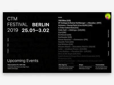 CTM Music Festival berlin design minimal music music artwork ux ui