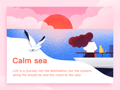 Gulls and girl 插图 设计