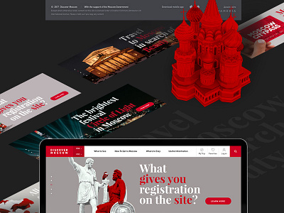 DM: Red Kremlin design desktop isometric projects special travel ui web