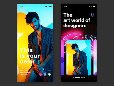 Color interface design coiour iphone x ui