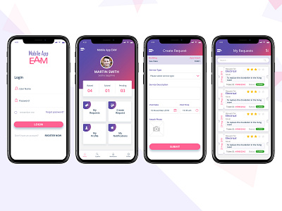 Service request App android ios mobile app design mobile app ui service app service request app ticket ui ui design ux design
