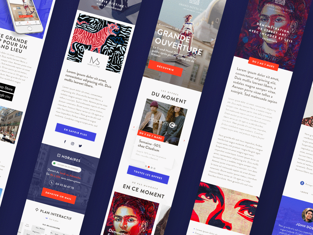 Grand Hôtel-Dieu - Mobile blue design food ghd mobile responsive ui uidesign web design