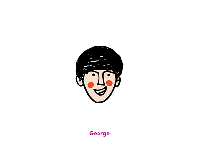 Fab Four - George art beatles fun grit hand drawn illustration texture vector