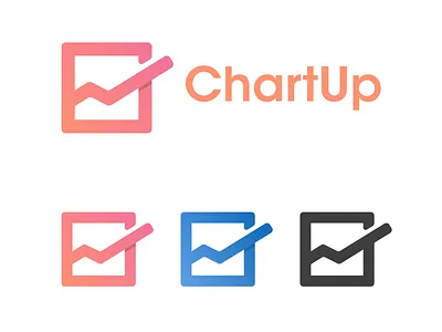 ChartUp logo & name concept app branding chart concept gradient graphs logo logomark minimalist modern