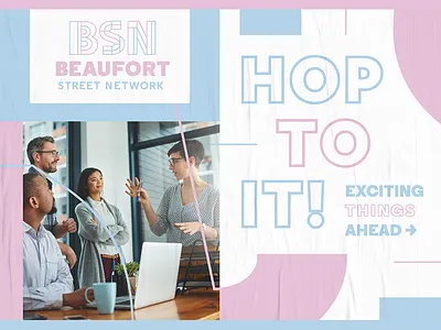Beaufort Street Networking brand branding color creative design fun geometric identity line minimal modern pastel poster shapes type typography