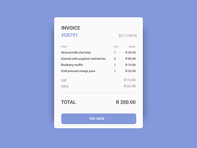 Invoice Card challenge dailychallenge dailyui design ui ux