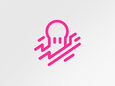 Octopus animal branding chart icon ocean octopus pink sea squid swim