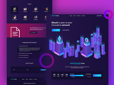 Crpto Landing Page agency bitcoin crypto crypto currency design design ui illustration isometric isometric design landing page ui uidesign user experience user interface ux design web ui