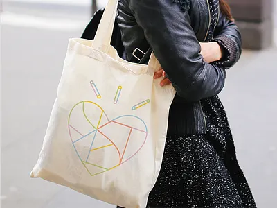 BEAUF<3RT bag brand branding canvas color design fun geometric graphic heart icon identity line minimal modern multicolor symbol tote trendy vector