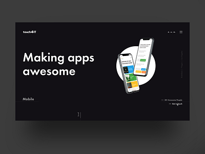 Landing Page - Touch4IT app black clean interface landing page layout simple simple clean interface ui web website