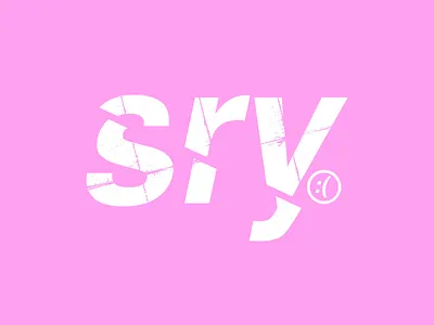 Sry :( branding emoji face helvetica lettering logo logo design logotype minimalism music pink sad simple