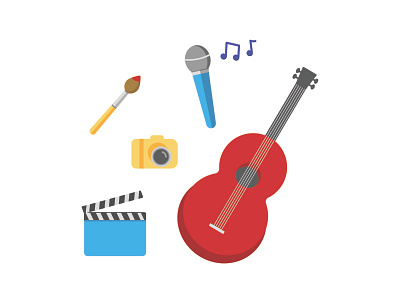 Arts Illustration art arts camera culture film graphic design guitar illustration microphone movies music paint brush vector