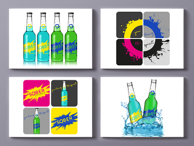 Sober Drinks branding package design visual