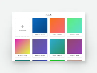 Gradienty Website gradient ui website