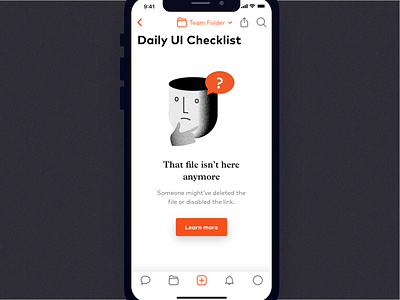 Daily UI Challenge 008: 404 Page 008 404 daily ui daily ui 008 documents files ios iphone milanote