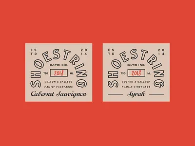 Shoestring Wine hand drawn lettering packaging wine