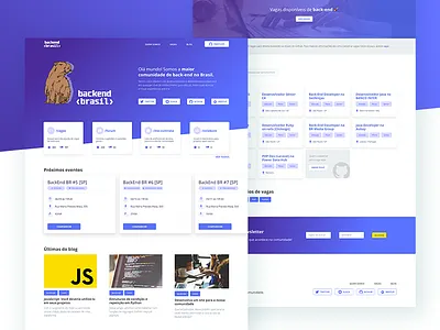 Backend Brazil backend blog card clean code community gradient home jobs landing newsletter wip