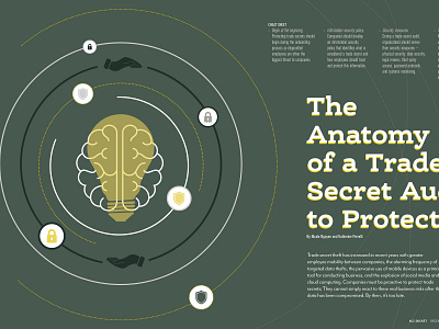 Audit Protection Article - ACC Docket - December 2018 article feature icon illustration magazine poster typography vector