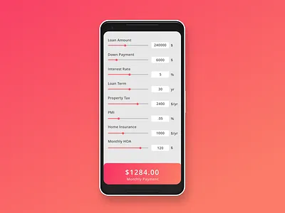 Daily UI 004 - Mortgage Calculator calculator dailyui dailyui 004 gradient mortgage pixel 2xl ui. ux