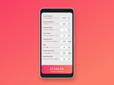 Daily UI 004 - Mortgage Calculator calculator dailyui dailyui 004 gradient mortgage pixel 2xl ui. ux