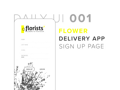 Daily UI #001 - Sign up adobe illustrator app concept app ui dailyui dailyui001 illustrator cc mobile app mobile ui sign up page