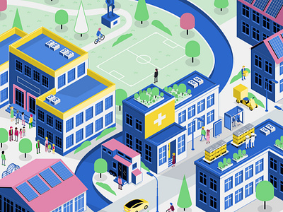 Isometric City city isometric traffic urban vector