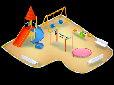 digital isometric child park illustration art artwork design draw drawing game game art game illustration illustration isometric park ui ux vector vector art