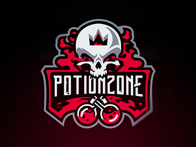 PotionZone alchemy badge branding esport esport mascot esportlogo esports logo gaming logo mascot minecraft potion skull skull logo smoke sport logo sportslogo toxic twitch vector