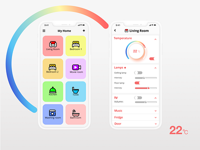 DailyUI - 021 - Home Monitor colorful daily 100 challenge daily challange home app smarthome uidesign