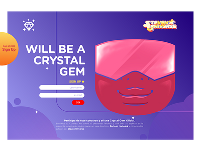 Crystal Gem - Landing be a crystal gem crystal gem daily 100 challenge dailyui dailyui 003 design garnet illustration lading page landing steven universe ui uidesign userinterface web