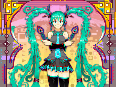 Hatsune Miku hatsune miku idol music music art vocaloid