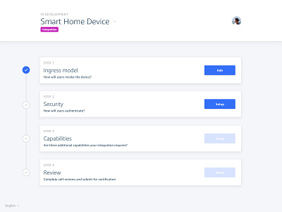 Integration setup flow integration progress setup steps ui website