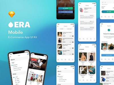 Era Mobile E-Commerce App UI Kit e commerce e commerce e commerce app e commerce design fashion app fashion ui mobile shop ui shopping shopping app