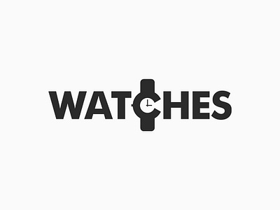 watches wordmark clean design flat logo simple typography vector watches wordmark